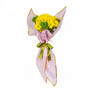 Pembe Kağıda Sarılı Sarı Papatyalar Buketi (~66 cm) – Sihirli Buket Eskişehir ürün fotoğrafı