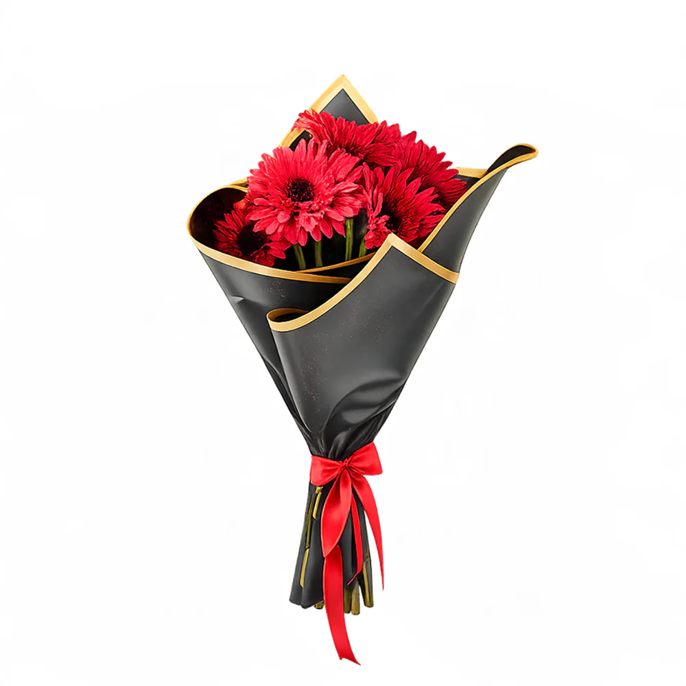 Kırmızı Gerbera Buketi (5'li - ~40 cm) – Sihirli Buket Eskişehir ürün fotoğrafı