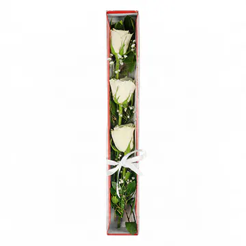 Kutuda Beyaz Güller (3'lü - ~ 48 cm) – Sihirli Buket Eskişehir ürün fotoğrafı