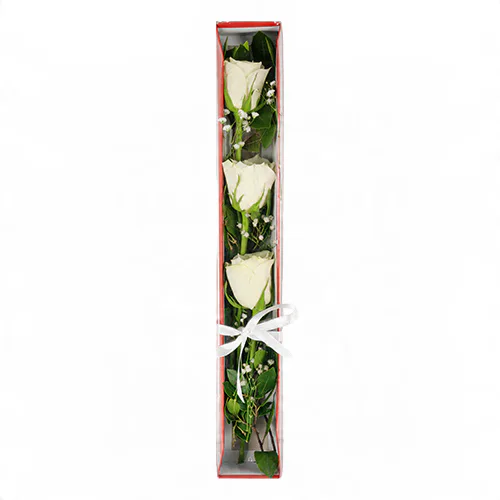 Kutuda Beyaz Güller (3'lü - ~ 48 cm) – Sihirli Buket Eskişehir ürün fotoğrafı