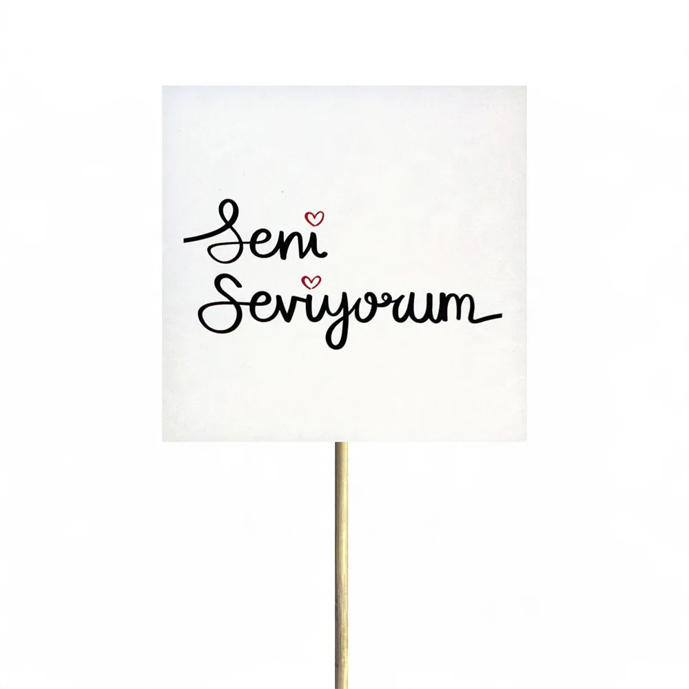Siyah Beyaz Seni Seviyorum Kartı (8 x 8 cm) – Sihirli Buket Eskişehir ürün fotoğrafı