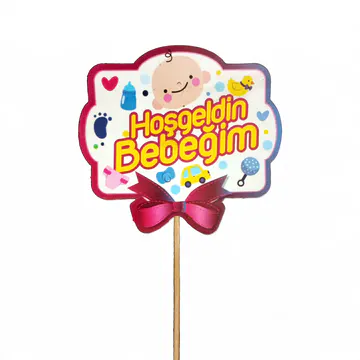 Hoş Geldin Bebeğim Kartı (8 x 8 cm) – Sihirli Buket Eskişehir ürün fotoğrafı