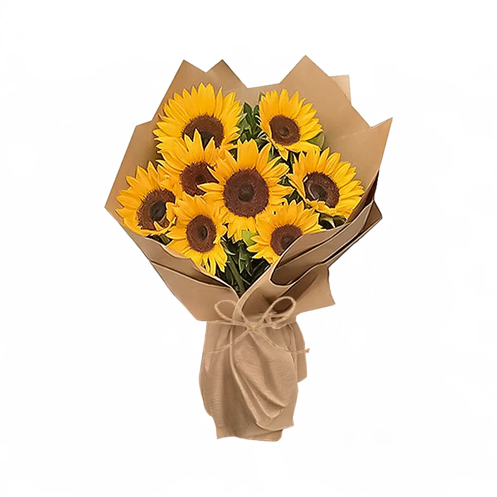 Kraft Ambalaj Kağıdında Ayçiçeği Buketi (8'li - ~30 cm) – Sihirli Buket Eskişehir ürün fotoğrafı